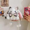 New Cute Bunny Plush Bag Lolita Element Shoulder Bag Kawaii Princess Sweet Pearl Chain Crossbody Bags Long-Eared Rabbit Purse