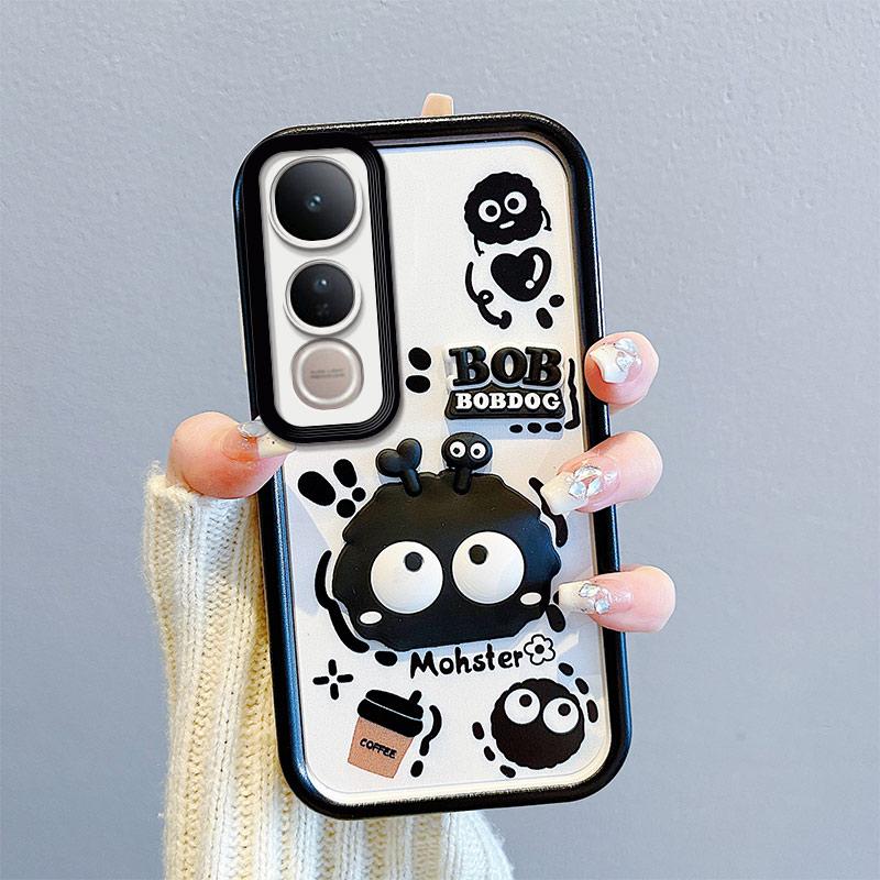 KEYSION Shockproof Case for VIVO V50 Lite 5G with Lanyard Soft Silicone Cute 3D Cartoon Doll Phone Cover for VIVO V50 Lite