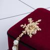 Elegant Simulation Pearl Snowflake Chain Tassels Brooch Fashion Brooches for Women Chain Pin Jewelry