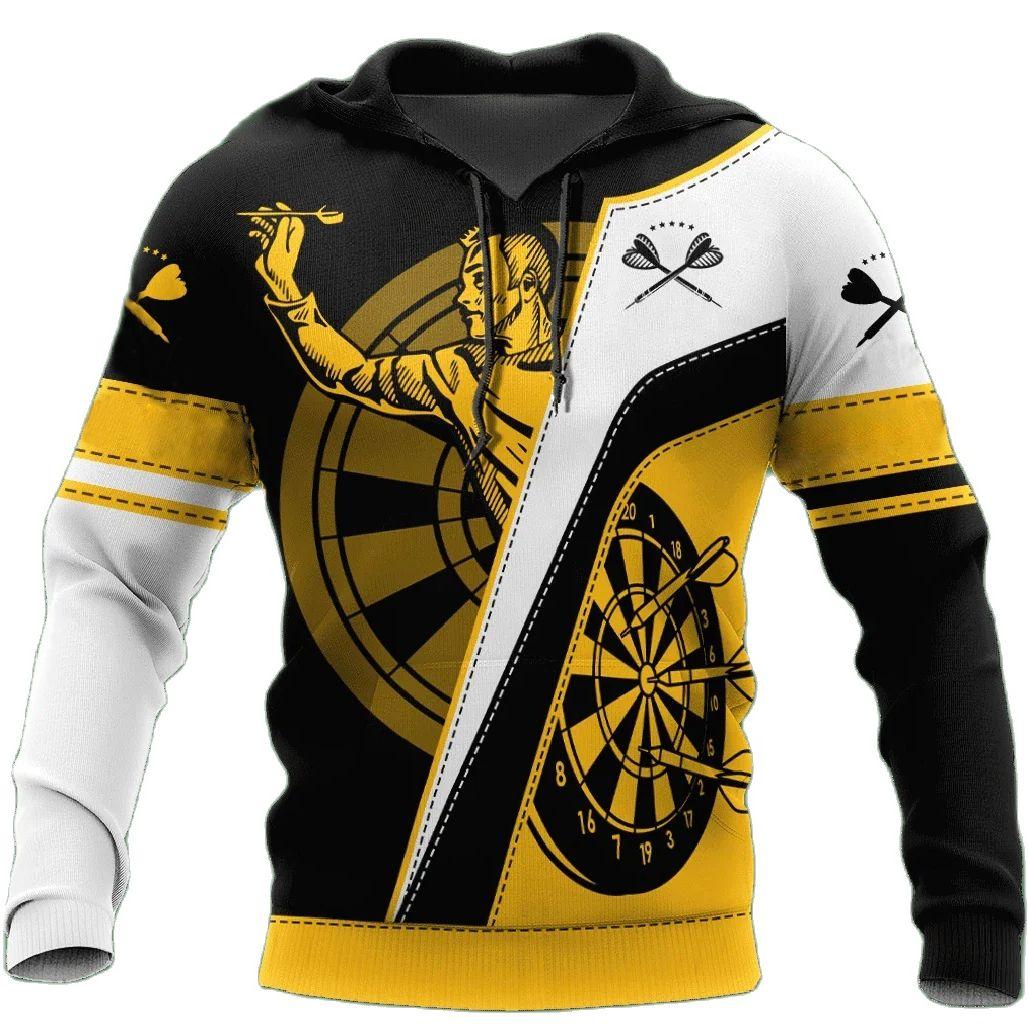 

Мужская толстовка с капюшоном и принтом дартс, персонализированная толстовка с длинными рукавами, повседневная уличная одежда большого размера, модная крутая мужская одежда