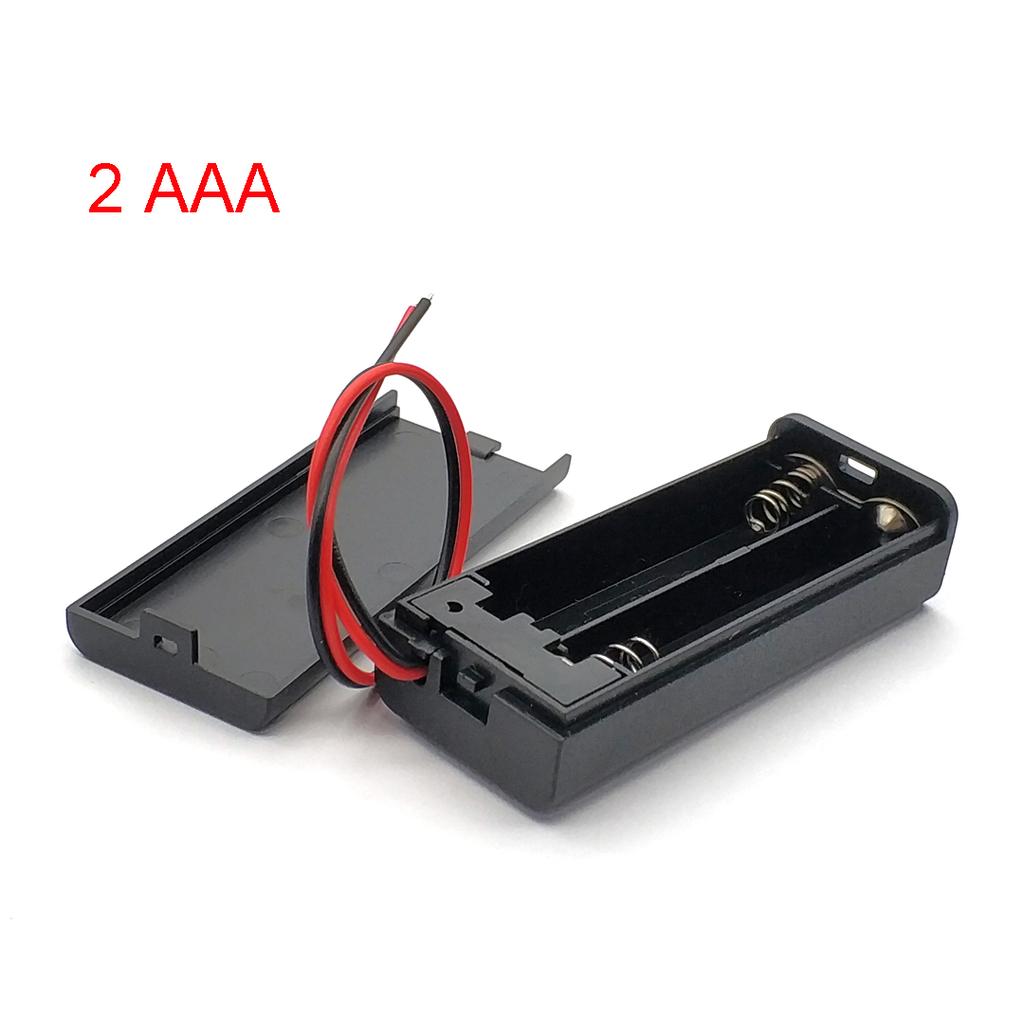 AAA Battery Holder Case Box with Leads with ON/OFF Switch Cover 2 3 4 Slot Standard Battery Container