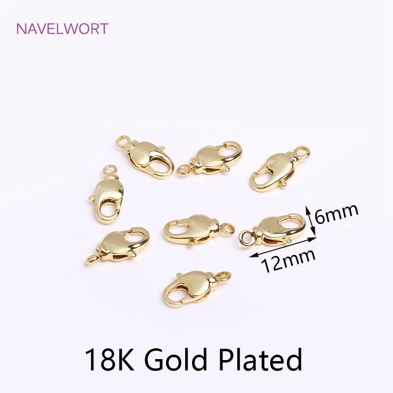 

Trendy 18K Gold Plated Brass Heart/Oval Push Clasp Carabiner Spring Clasps For DIY Handmade Jewelry Making Accessories 1 Pieces