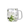 250ml / 350ml Double Wall Glass Cup Dry Flowers Insulated Flowers Espresso Cup Coffee Mugs Dual Layered Glass Cups Dried Flowers