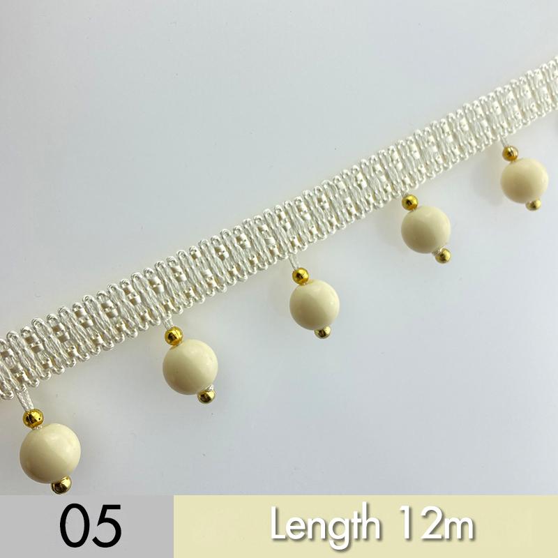 12M Curtain Beaded Tassel Lace Trim Cheap DIY Curtain Sewing Tassel Pompom Ball Edge Fringe Upholstery Decor Accessories