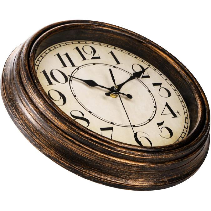 ZENFUN 12'' Round Classic Wall Clock, Battery Operated Quartz Clock Silent Non Ticking Wall Clock, Decorative for Kitchen, Home, Living Room,