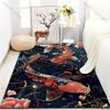 1PC Koi fish floral dark background Pattern Rug Carpets for Bedroom Living Room Sofa Mat Creative Door Mat Cloakroom Home Decor