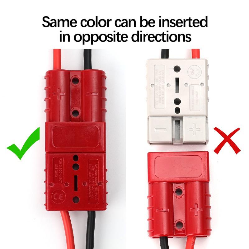 50A Forklift Battery Charging Plug Cable Connector Suitable for Warehouse Forklifts and Large Electric Equipment Car Accessories