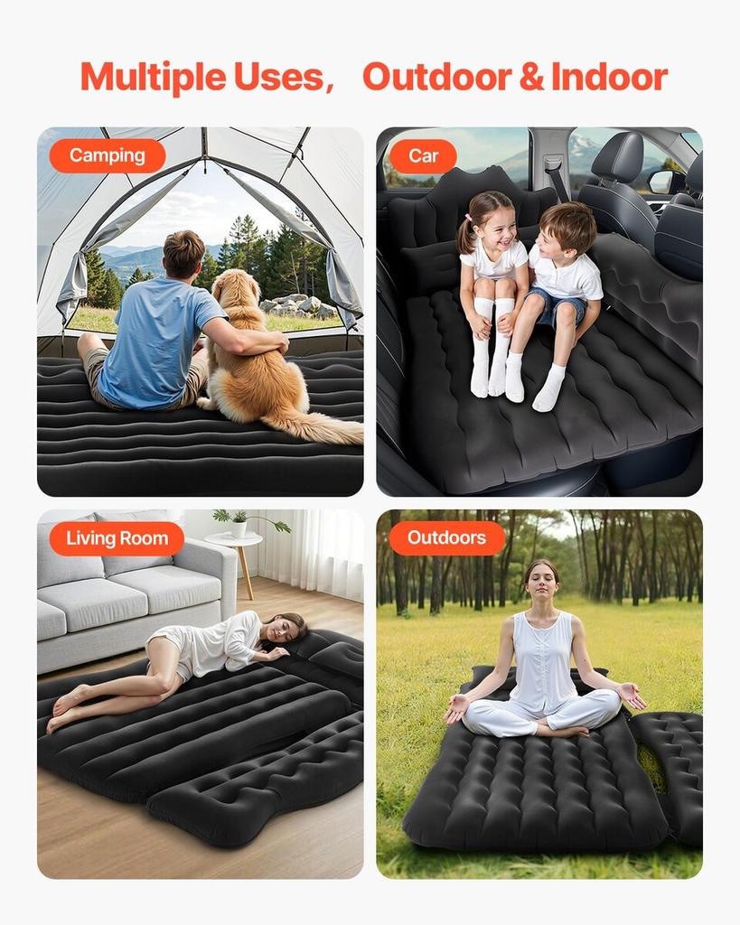 Car Air Mattress Inflatable Car Camping Travel Sleeping Bed SUV MPV Sedan