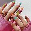 Multi-Color French Tip Nail Art Stickers - Medium-Long Wearable Nail Tips