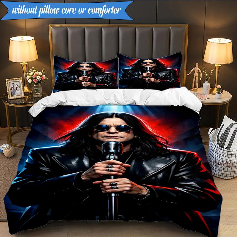 3PCS Ozzy Metal Legend Bedding Set,Including 1pc Duvet Cover And 2pcs Pillowcases Perfect for Bedroom, Dormitory, Fan Christmas Gift