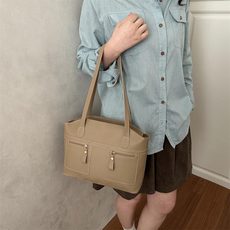 European and American Style Solid Color Crossbody Bag, New Fashion Shoulder Bag, Commuting Versatility, Largecapacity Tote Bag