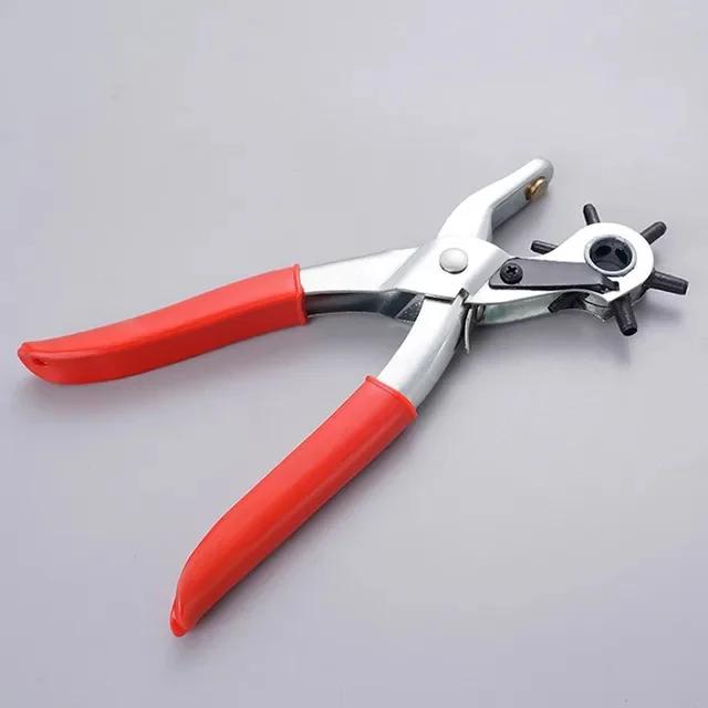 

Кожаный дырокол, кожаные инструменты, многофункциональный обычный дырокол из углеродистой стали, перфоратор для ремней, инструмент для перфорации, дырокол для ремня, инструмент для рукоделия красный