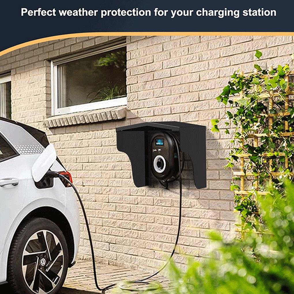 Wall Box Charging Pile Windproof Rain Cover Aluminum Charging Station Protective Car Charging Port Electrical Outlet Cover