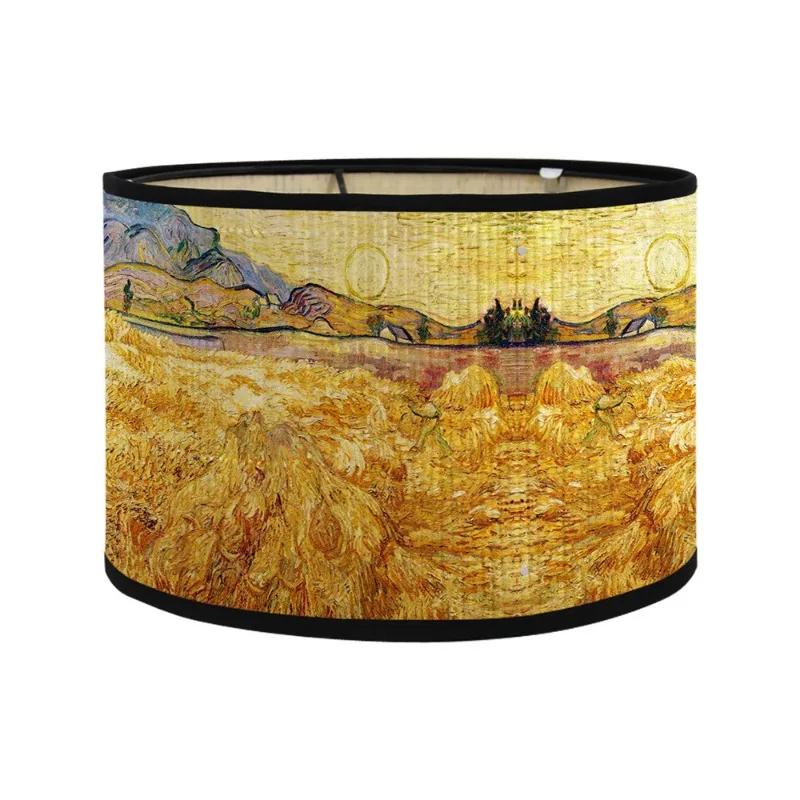 Modern Painted Decorative Lampshade Astral Sunflower Lamp Shade Bamboo Art Light Shade Bar Cafe Chandelier Decor