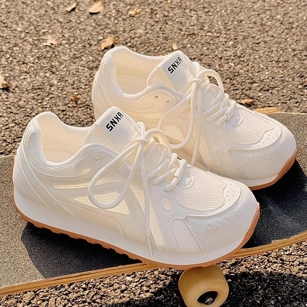 

New 2025 Women s Breathable Mesh Upgraded Dad Shoes Summer Thick Bottom Sporty Casual Shoes Versatile Comfortable Rubber Sole 40 бежевий