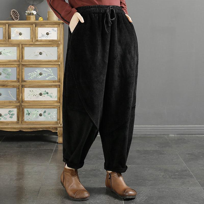 

Вельветові штани Harlan жіночі осінь зима 2024 нові вільні тонкі флісові потовщені прямі повсякденні спортивні легінси 4XL 160-185