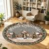 Christmas (130) Theme Circular Crystal Velvet Carpet Customized Name & Text Round Soft Floor Rug For Living Room Bedroom Decor