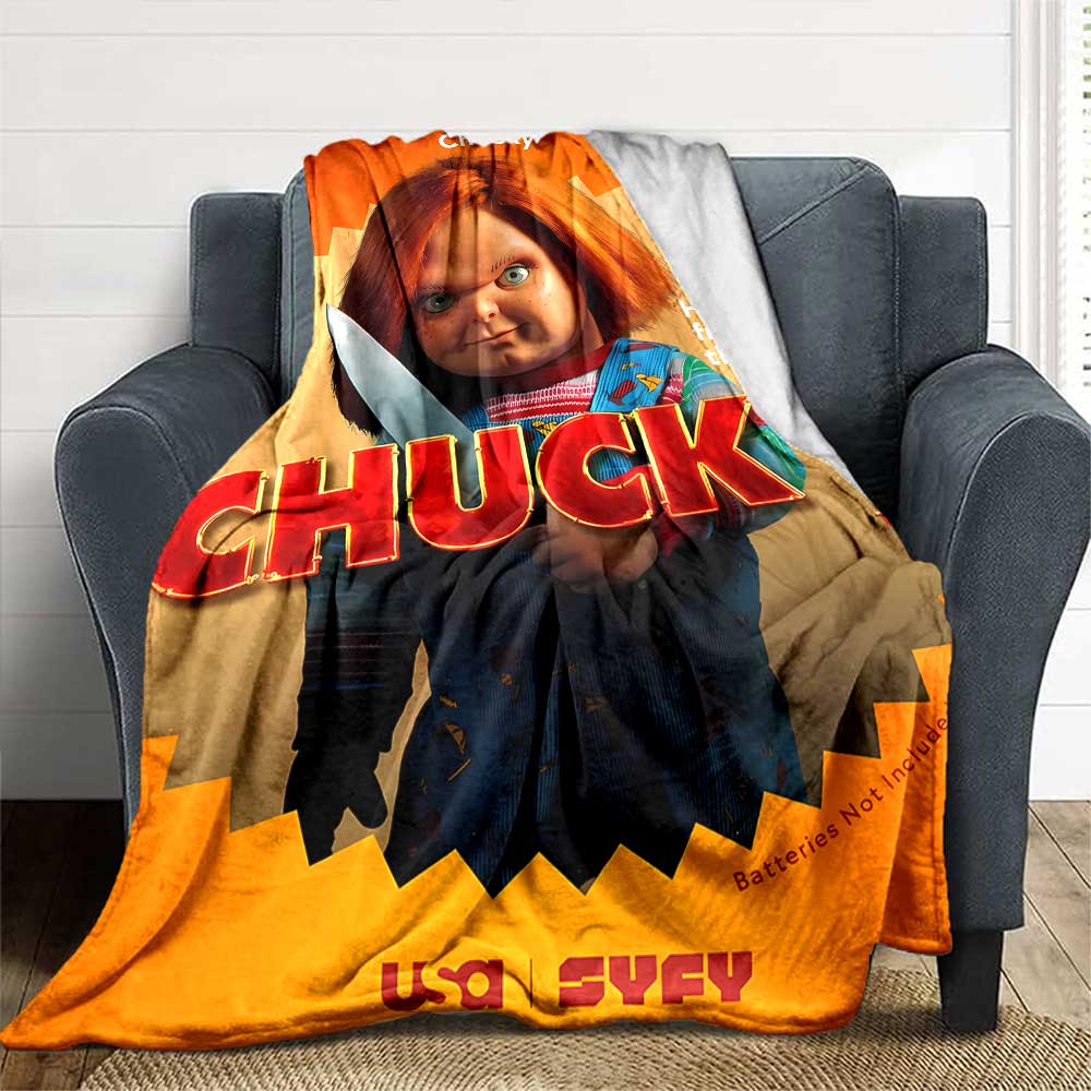 Horror Doll Scissors Blanket Soft Warm Cozy Throw For Picnics Sofa Couch Office Bed Picnics Playful Design Best Holiday Gift for Friends Y9