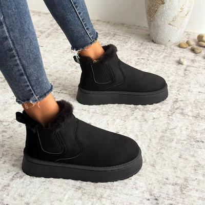Nouvelles Bottes de Neige d'Hiver pour Femmes Peluche Chaude Antidérapante Imperméable Dames Baskets Plates Décontractées à Enfiler Bottines Femme Zapatos Mujer
