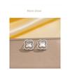 Womens Light Luxury Four Leaf Clover Inlaid Zircon Full Diamond Stud Earrings Jewelry