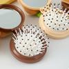 2 In 1 Folding Mirror Comb Lightweight Dual Fold Design Folding Makeup Mirror Small Size Air Cushion Massage Comb Outdoor Use