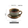 ZISIZ Vintage Keramik Kaffeetasse und Untertasse Set