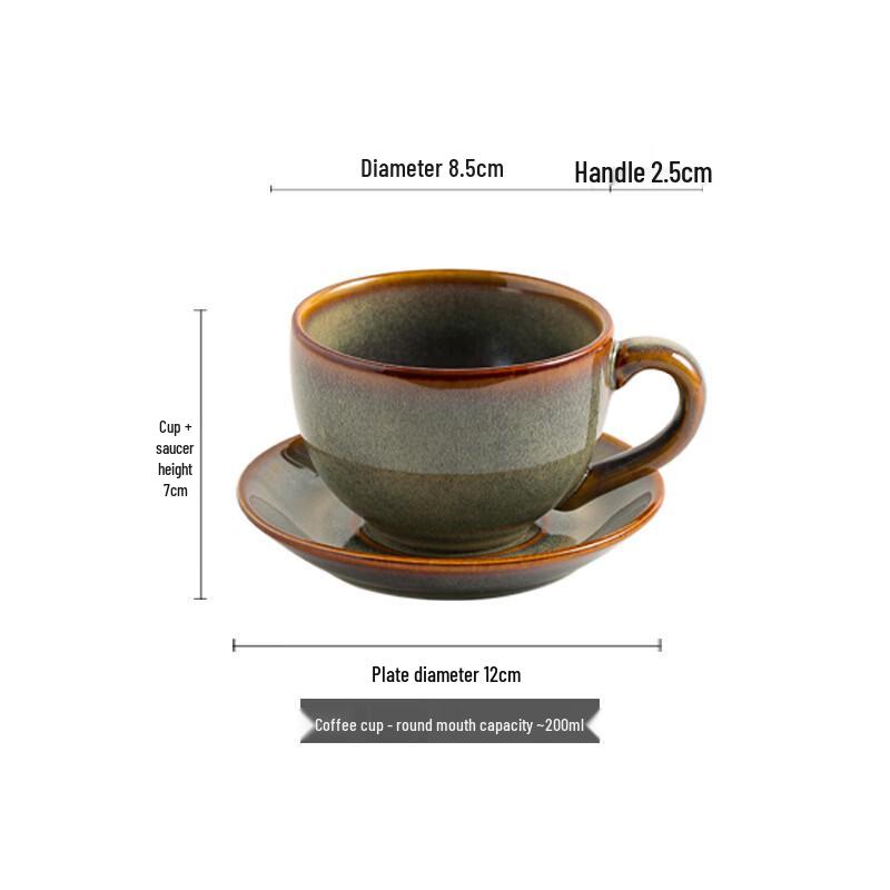 ZISIZ Vintage Ceramic Coffee Cup and Saucer Set