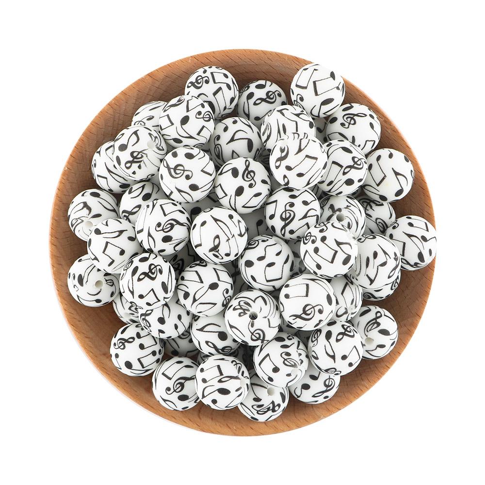 15MM Leopard Silicone Printed Beads 20pcs For Making DIY Jewelry Accessories Bracelet Necklace Making