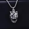 Trendy Men's Titanium Wheat Ear Cross Pendant Necklace with Long Pearl Chain