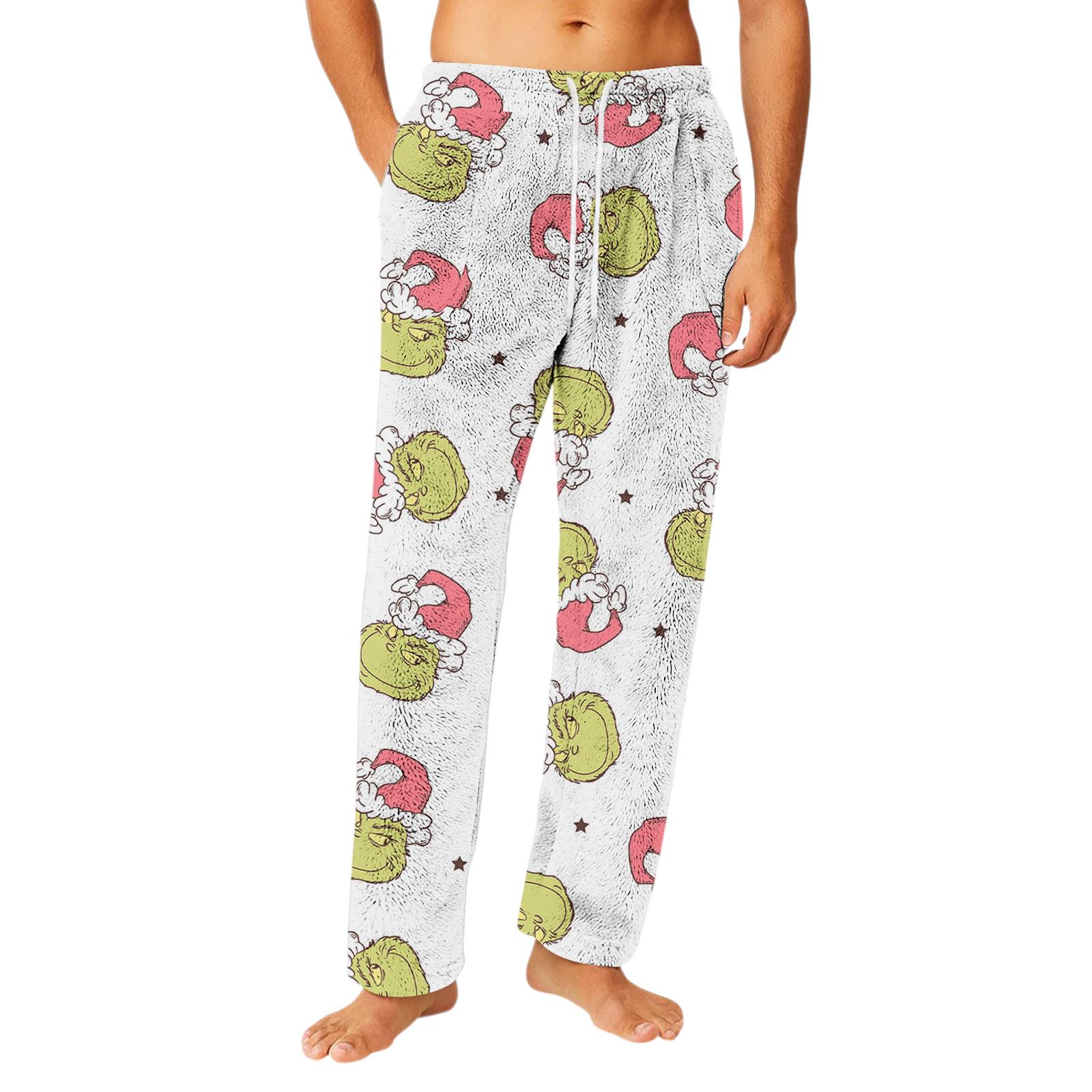 

Мужские фланелевые брюки с карманами на кулиске, домашняя одежда, штаны для сна XL белый