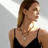 Acrylic Wood Beaded Round Clavicle Sweater Chain Maillard Temperament Necklace
