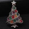 Vintage Diamantenbesetzte Weihnachtsbaum-Brosche Legierung Strass Weihnachtsbaum-Brosche Accessoires Damen Feiertagsbrosche Schmuck
