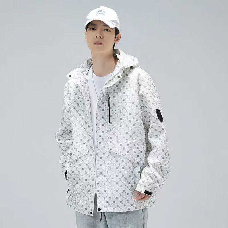 

Мужская повседневная куртка с капюшоном: Весенне-осенний трендовый принт XS 85 белый