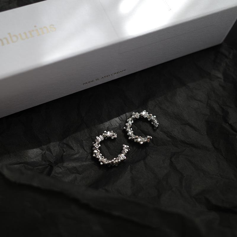 Korean Diamond-Studded Leaf Ear Cuff - Adjustable, No Piercing Needed, Fairy Forest Design Earrings