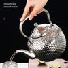 Hammer Texture Stainless Steel Teapot, Hight-Capacity Boiling Water Pot With Tea Strainer, Restaurant Induction Cooker Teakettle