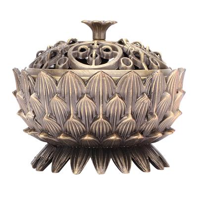 Zinklegierung Heimdekoration Lotus Räuchergefäß 7*5cm Joss-Stick-Halter(Bronze)