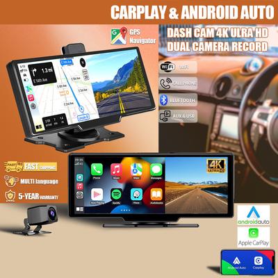 Bezprzewodowy Carplay wysokiej rozdzielczości 4K, czujnik optyczny, samochodowa nawigacja WiFi, GPS, podwójne nagrywanie, rejestrator jazdy