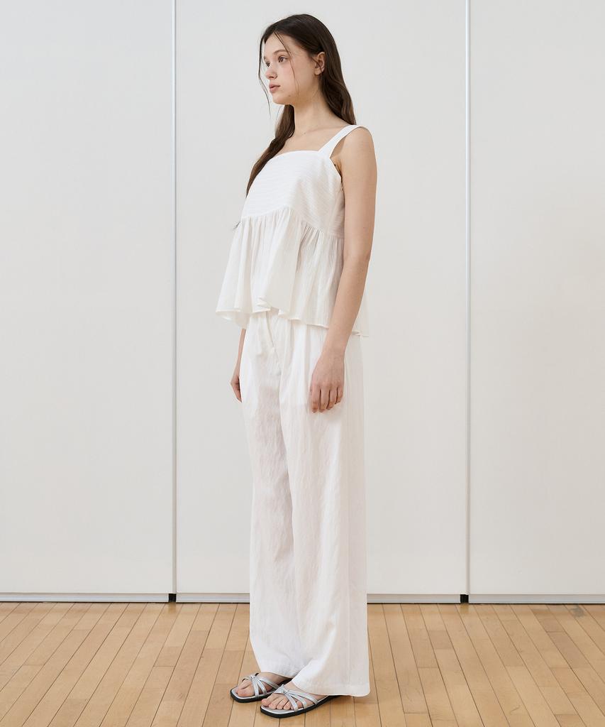 BIBYSEOB Square Neck Sleeveless Blouse White [T52]