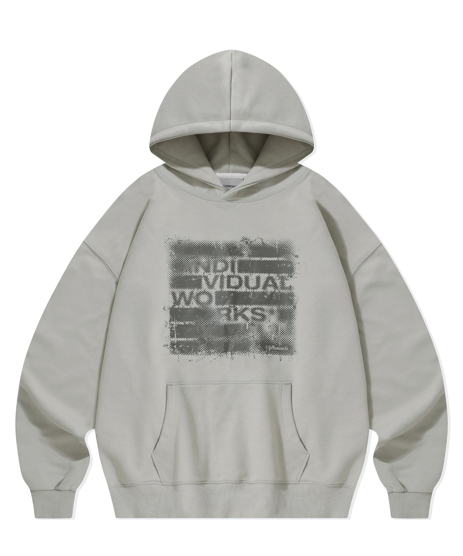 Illuminate Hidden Damaged Logo Hoodie - Grey Grey/L