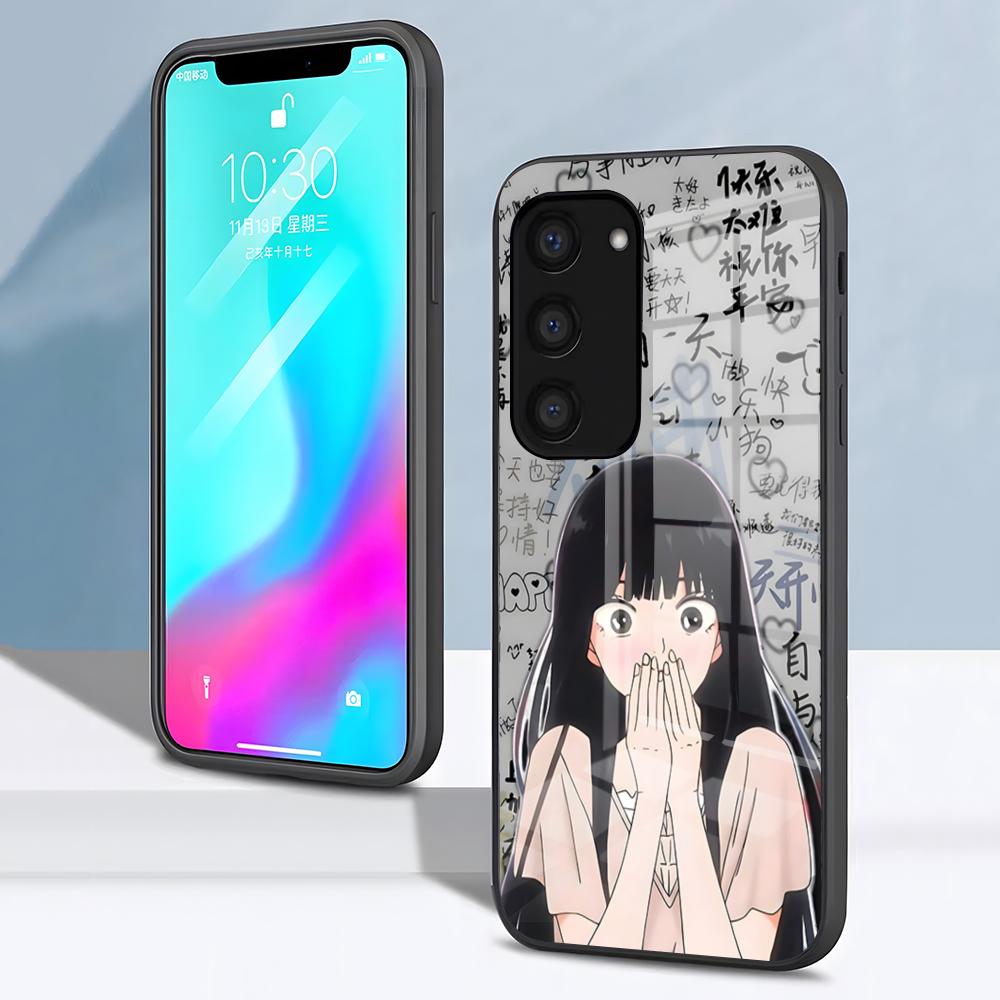 

Sawako Phone Case For Samsung S26 S25 S24 FE S23 S22 S21 Plus S20 Ultra Note20Ultra Black Glass Cover Galaxy S25 FE