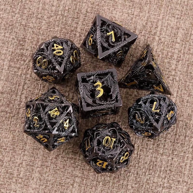 Set di Dadi Metallici Vuoti D&D Dadi Metallici Vuoti D&D 7 Pezzi Dadi Poliedrici