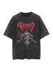 Berserk Animation Derivatives Guts Printing Retro Washed Short-sleeved T-shirt Men's and Women's 2026 Summer Fashion Clothing