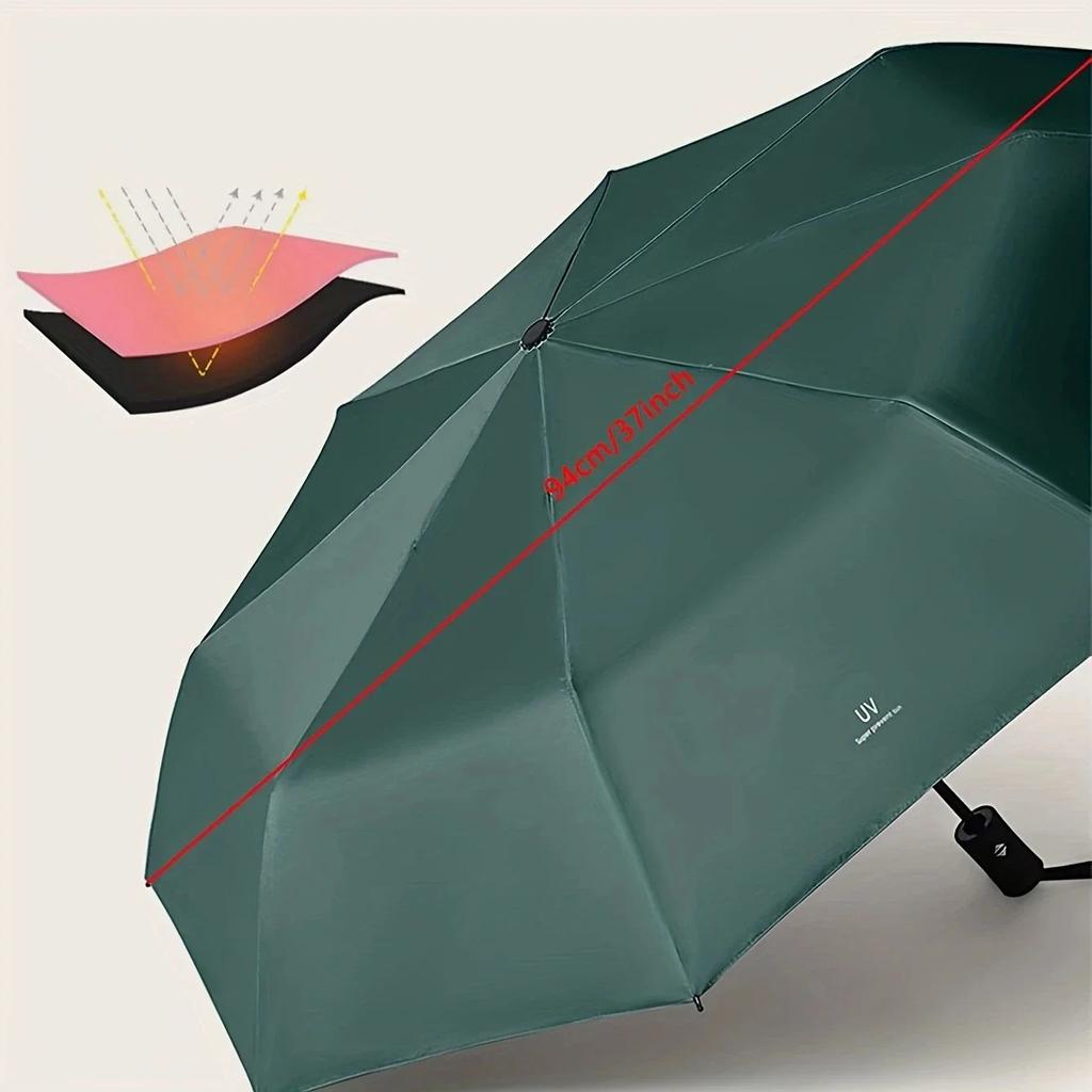 1pc-Reinforced buckle, fully automatic umbrella, men's and women's folding, windproof, strong waterproof, and sturdy umbrella