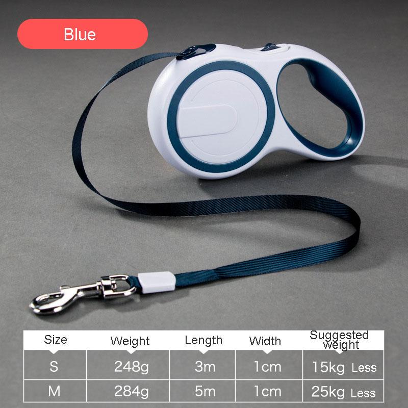 Automatic Dog Leash Correas Para Perros Extra Bungee Extendable Pet Reflective Nylon Walking Auto Retractable Dog Leash (Blue,3m) синий