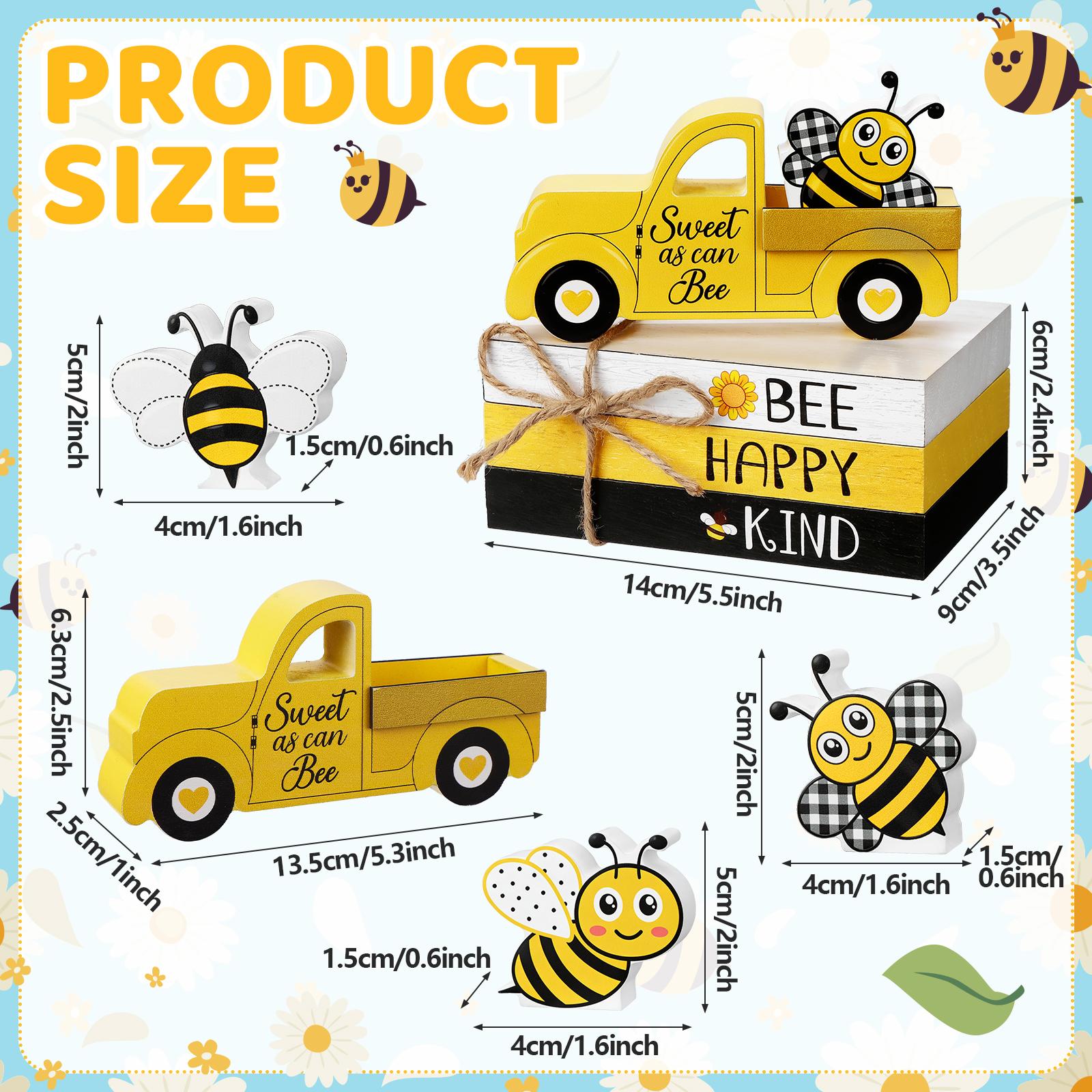 

7Pcs Bee Wooden Table Sign Bee Decor армия зеленый