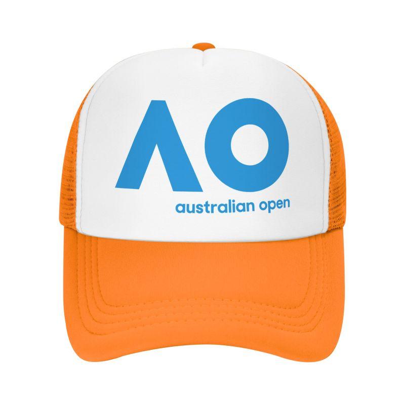 Australian Open AO Print Mesh Baseball Cap Summer Breathable Sun Visor Hats Unisex Adjustable Snapback Caps Trucker Hat