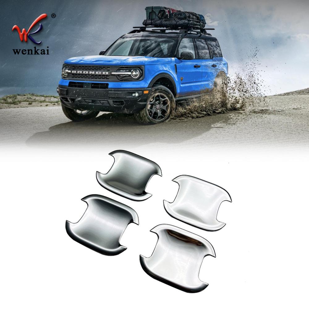 Car Accessories For Ford Bronco Sport   ABS Exterior Door Side Handle Bowl Cup Cover Trim 4pcs