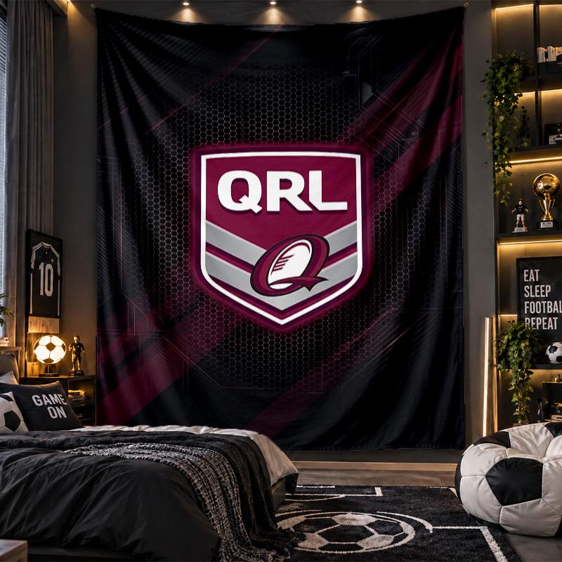 Duvara Asılan Goblen Queensland Maroons Baskılı Kumaş Salon Yatak Odası Ev Dekorasyonu İçin