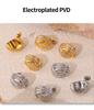 INS Style Retro 18K Gold Plated Titanium Steel Cross Twisted Hollow Diamond Stud Earrings for Women
