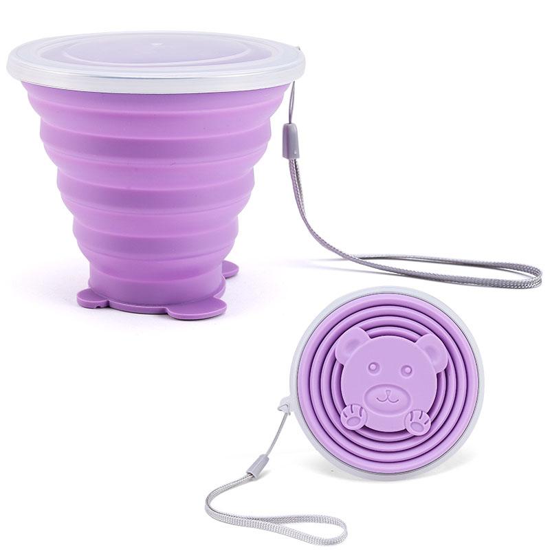 Folding Cup 180ml Food Grade Silicone Water Cup Portable Silicone Retractable Environmental Friendly Drinkware